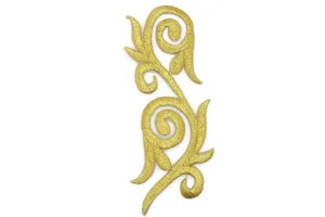 10 Pcs Golden Patch 4.6X1.6 Inches Iron On Patch Embroidery,  Celtic Custom Patch, High Quality Sew On Badge for Denim, Sew On Patch