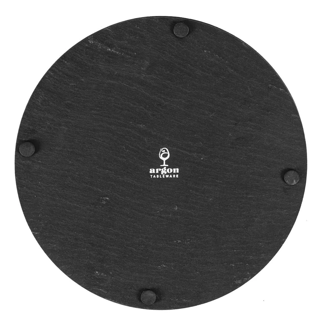 30cm Black Round Linea Slate Placemats - Pack of Six - By Argon Tableware