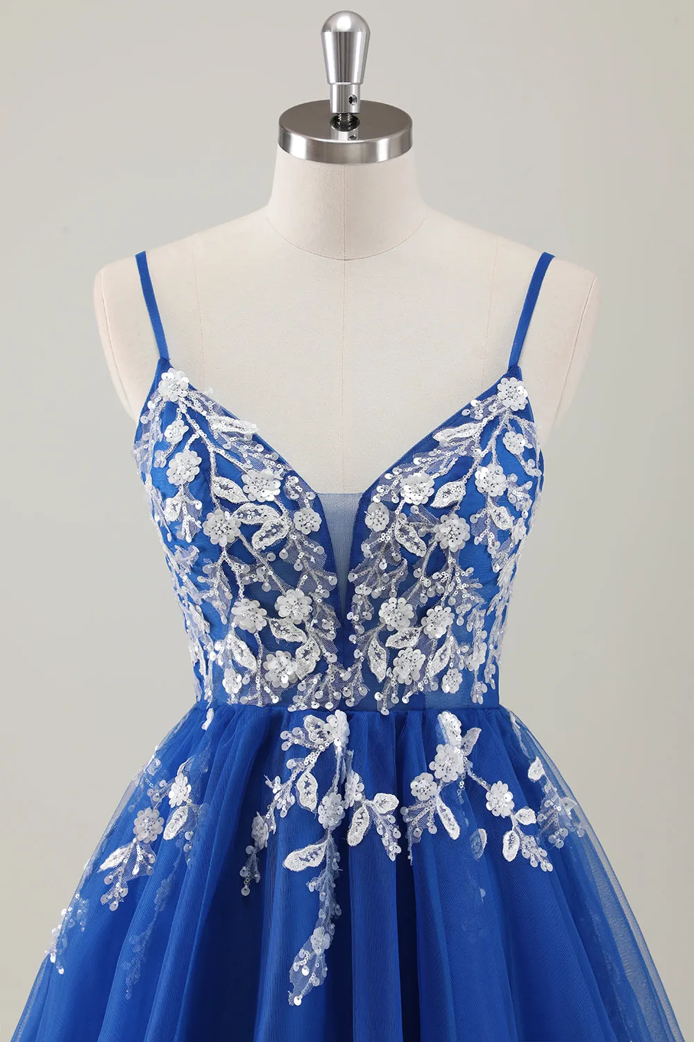 A Line Tulle Fuchsia Floral Sequin Homecoming Dress