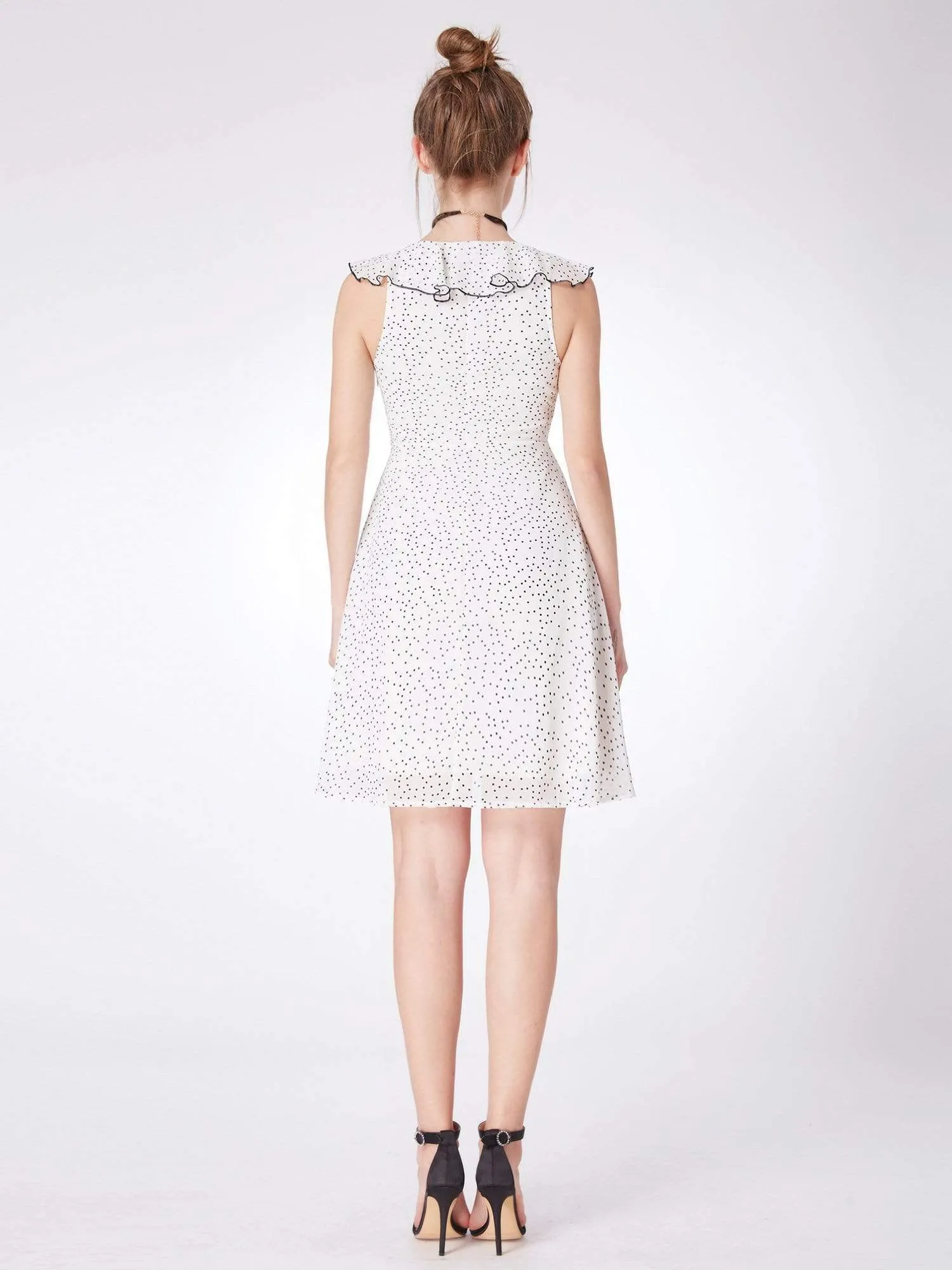 Alisa Pan V Neck Polka Dot Party Dress