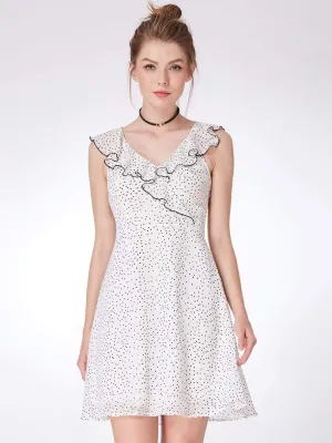 Alisa Pan V Neck Polka Dot Party Dress