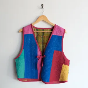 Amelia Vest Blue and Pink Color Block XXL040