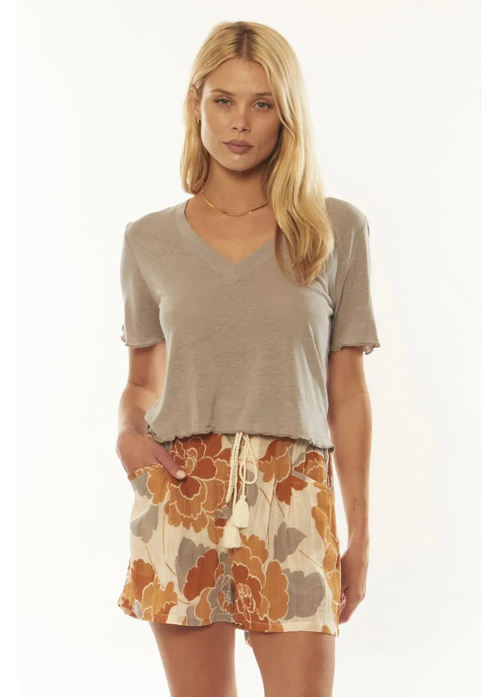 Amuse Society Elias S/S Knit Top