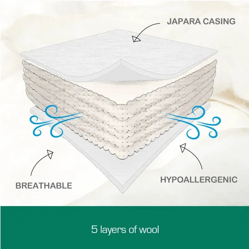 Australian Made Merino Wool Quilt 350GSM 160x210cm King Single Size