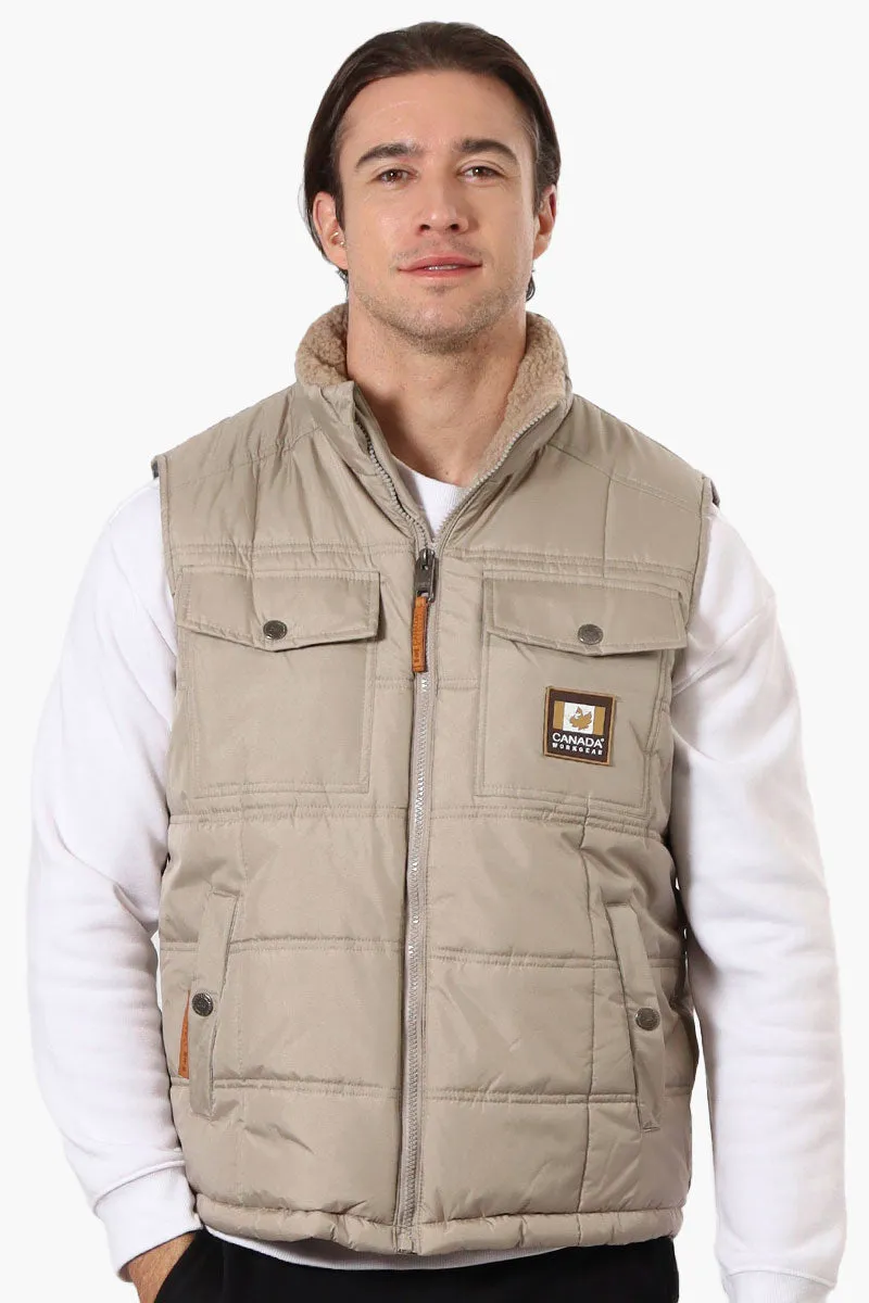 Canada Work Gear Sherpa Collar Bubble Vest - Beige