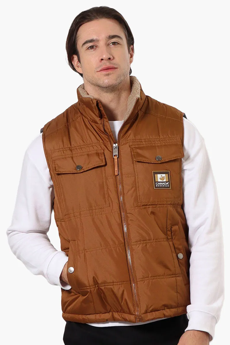 Canada Work Gear Sherpa Collar Bubble Vest - Brown