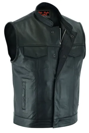 Concealed Snap Closure, Scoop Collar & Hidden Zipper