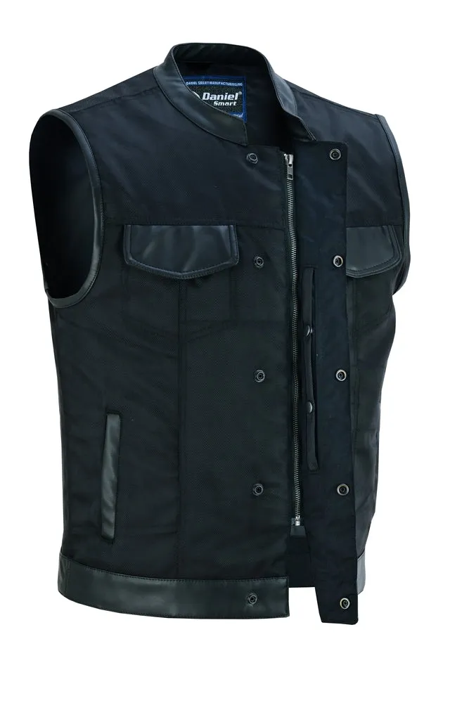 Concealed Snap Closure, Textile Material, Scoop Collar & Hidden