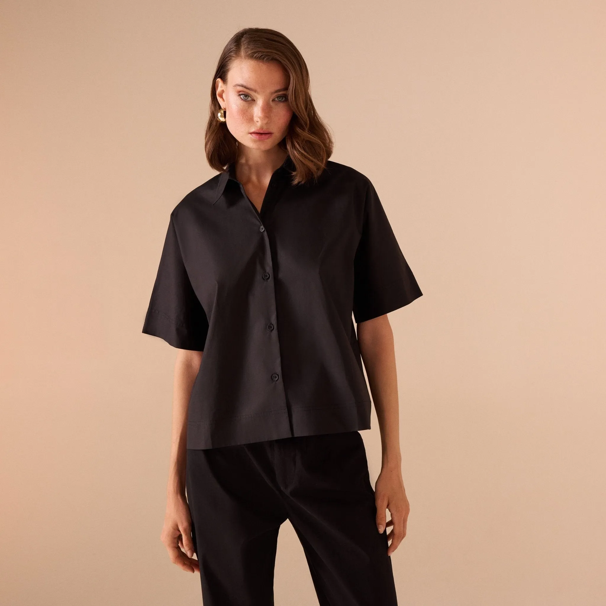 Cotton Poplin Short Sleeve Shirt