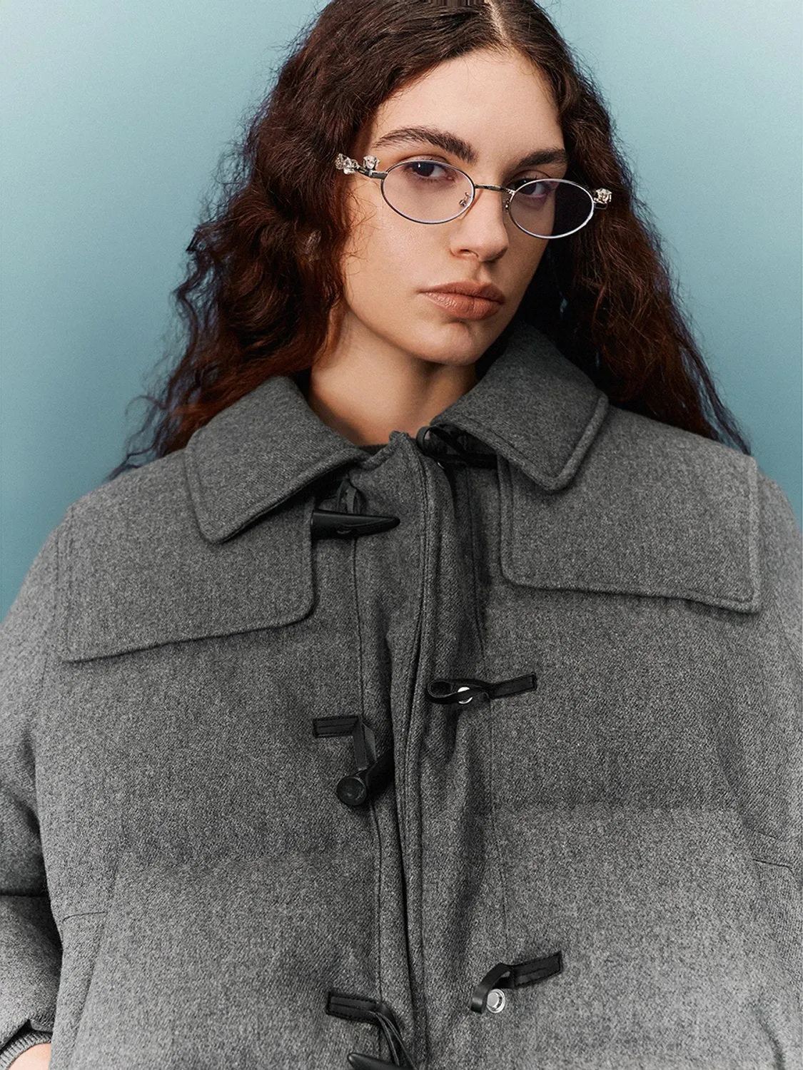 Cropped Loose Padded Coats