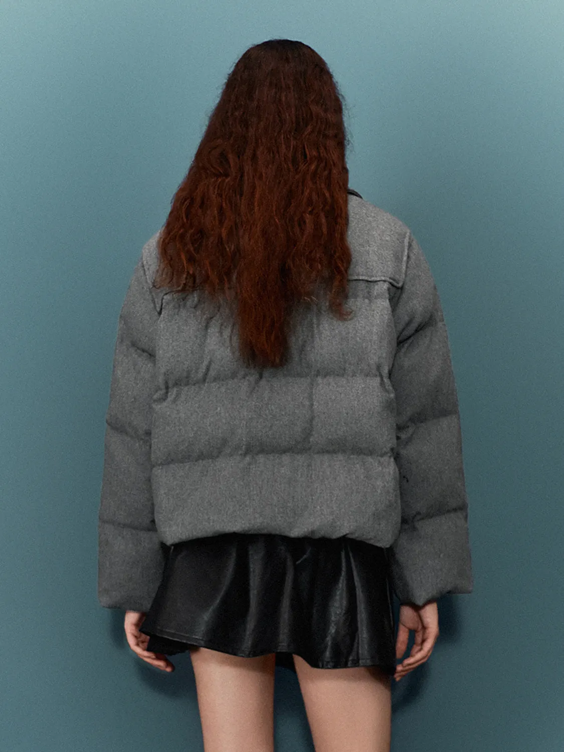 Cropped Loose Padded Coats