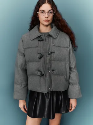 Cropped Loose Padded Coats