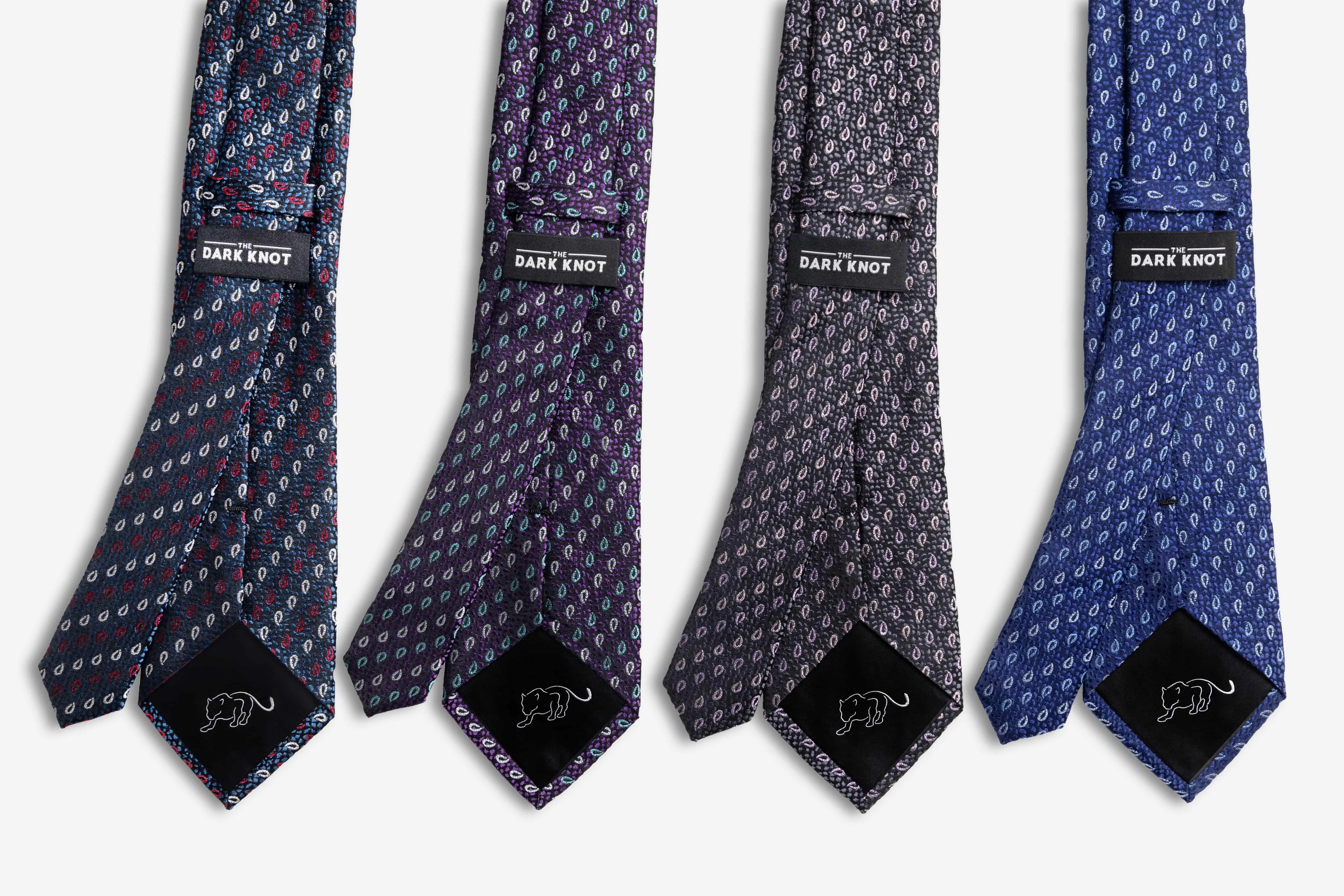 Danbury Paisley Silk Tie, Navy / Red / White