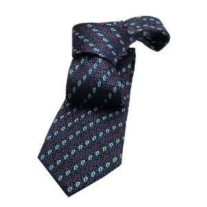 Danbury Paisley Silk Tie, Navy / Red / White