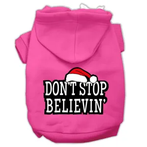 Don't Stop Believin' Screenprint Pet Hoodies Bright Pink Size XXXL (20)