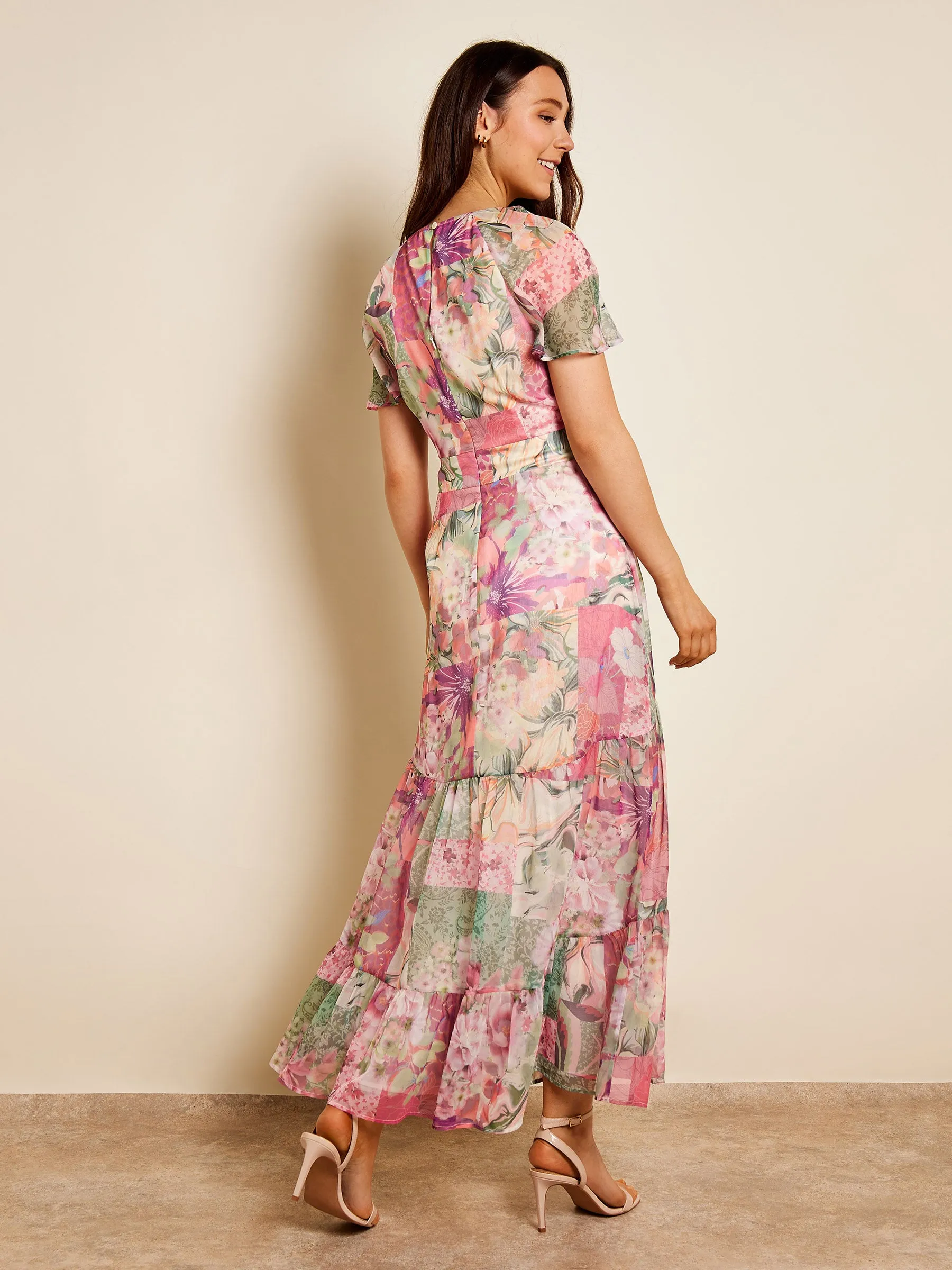 GWD Gabbie Patchwork Printed Floral Maxi Dress