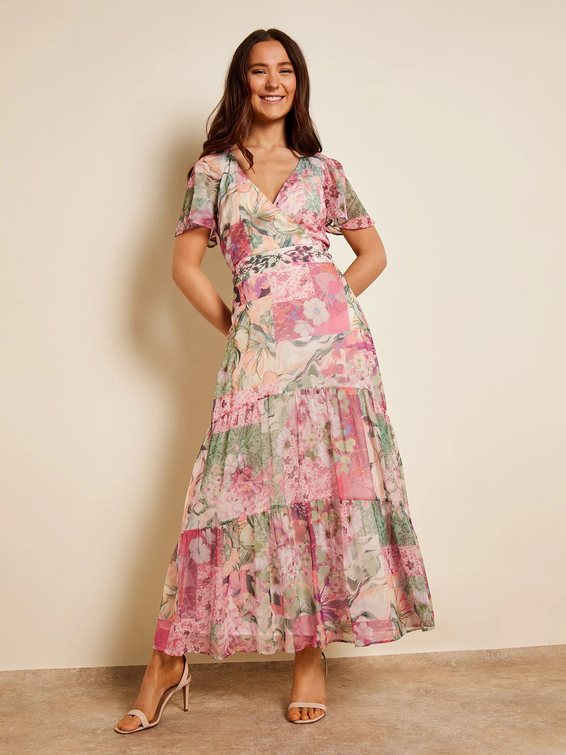 GWD Gabbie Patchwork Printed Floral Maxi Dress