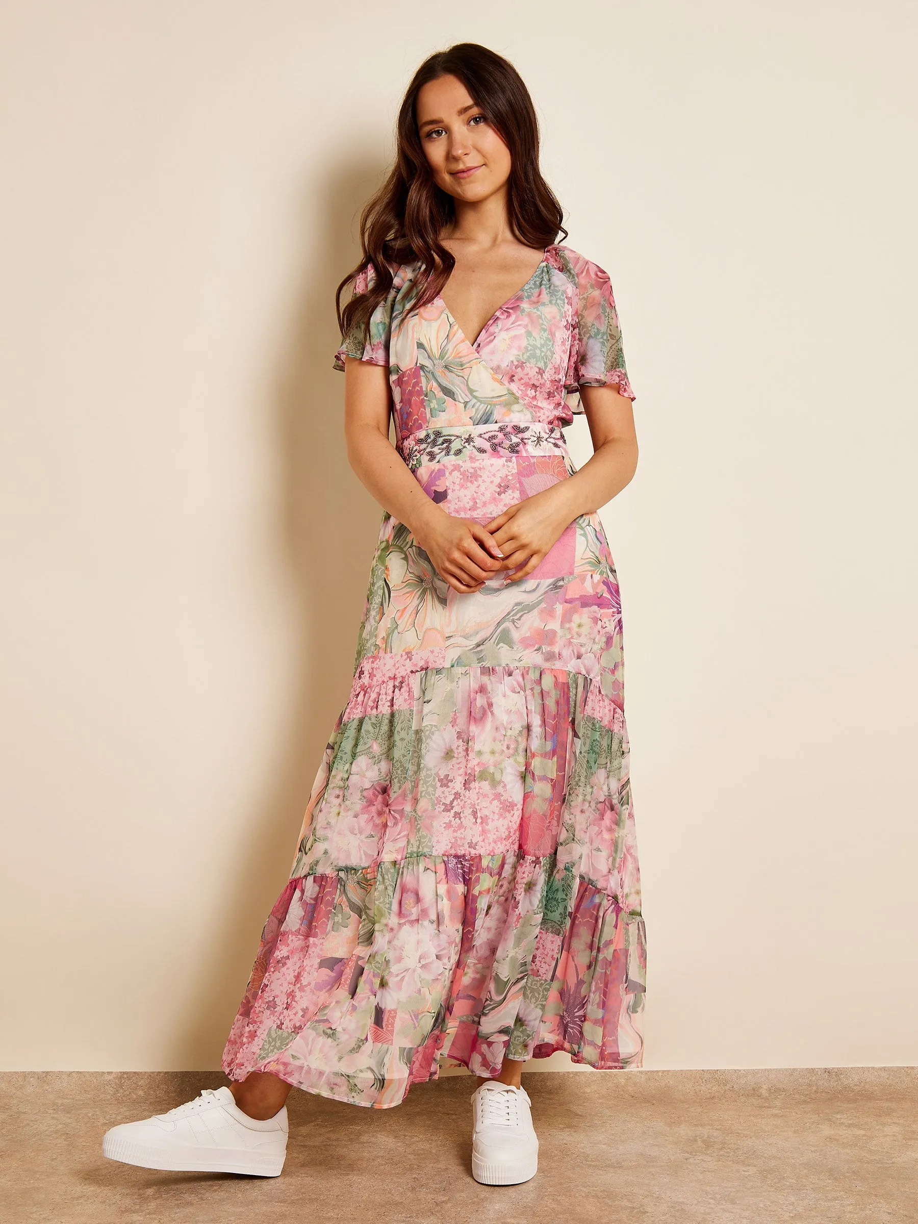 GWD Gabbie Patchwork Printed Floral Maxi Dress