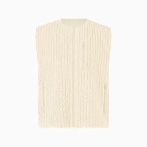Homme Plissé Issey Miyake Fleece Pleats Vest White