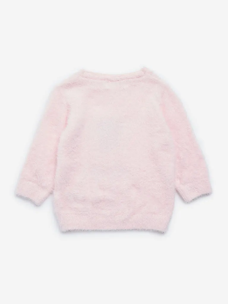 HOP Baby Pink Bunny Design Sweater