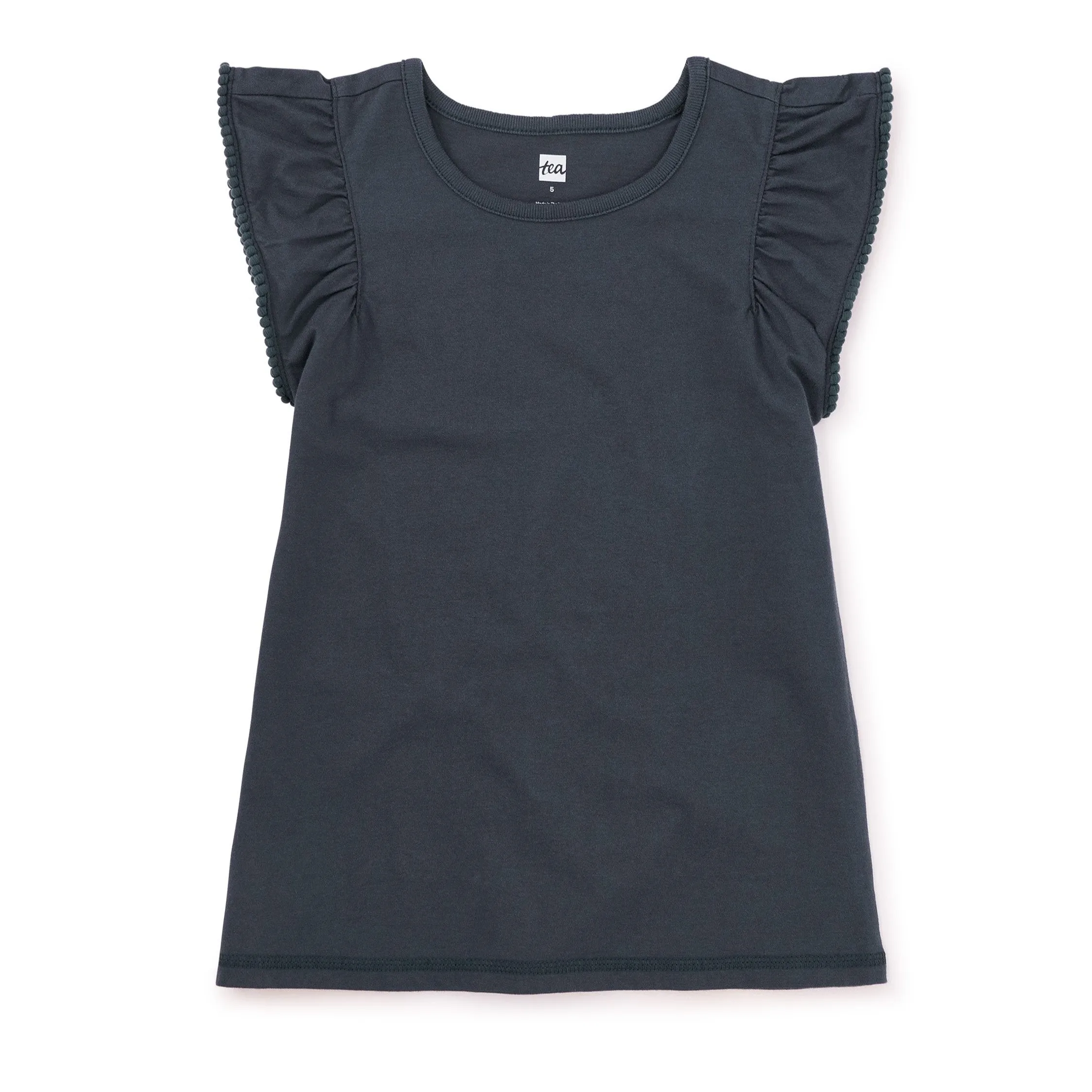 Indigo Pom-Pom Flutter Top