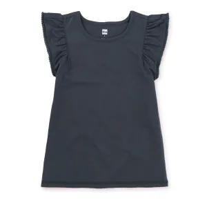 Indigo Pom-Pom Flutter Top