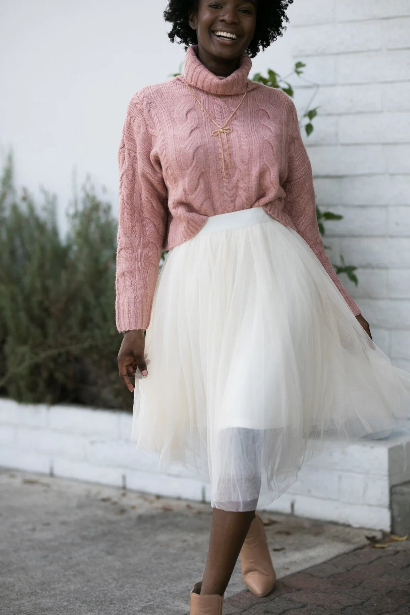 Lettie Cable Knit Turtle Neck