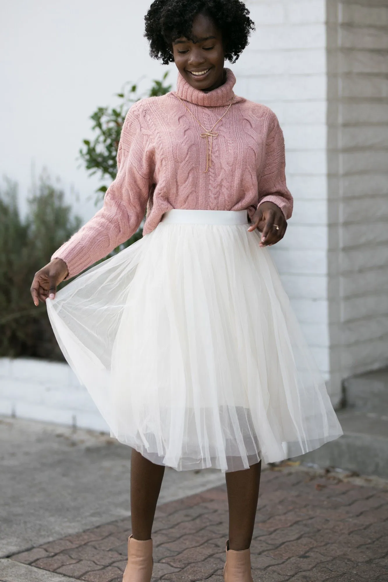 Lettie Cable Knit Turtle Neck