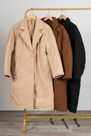 Longline Insulated Button Coat