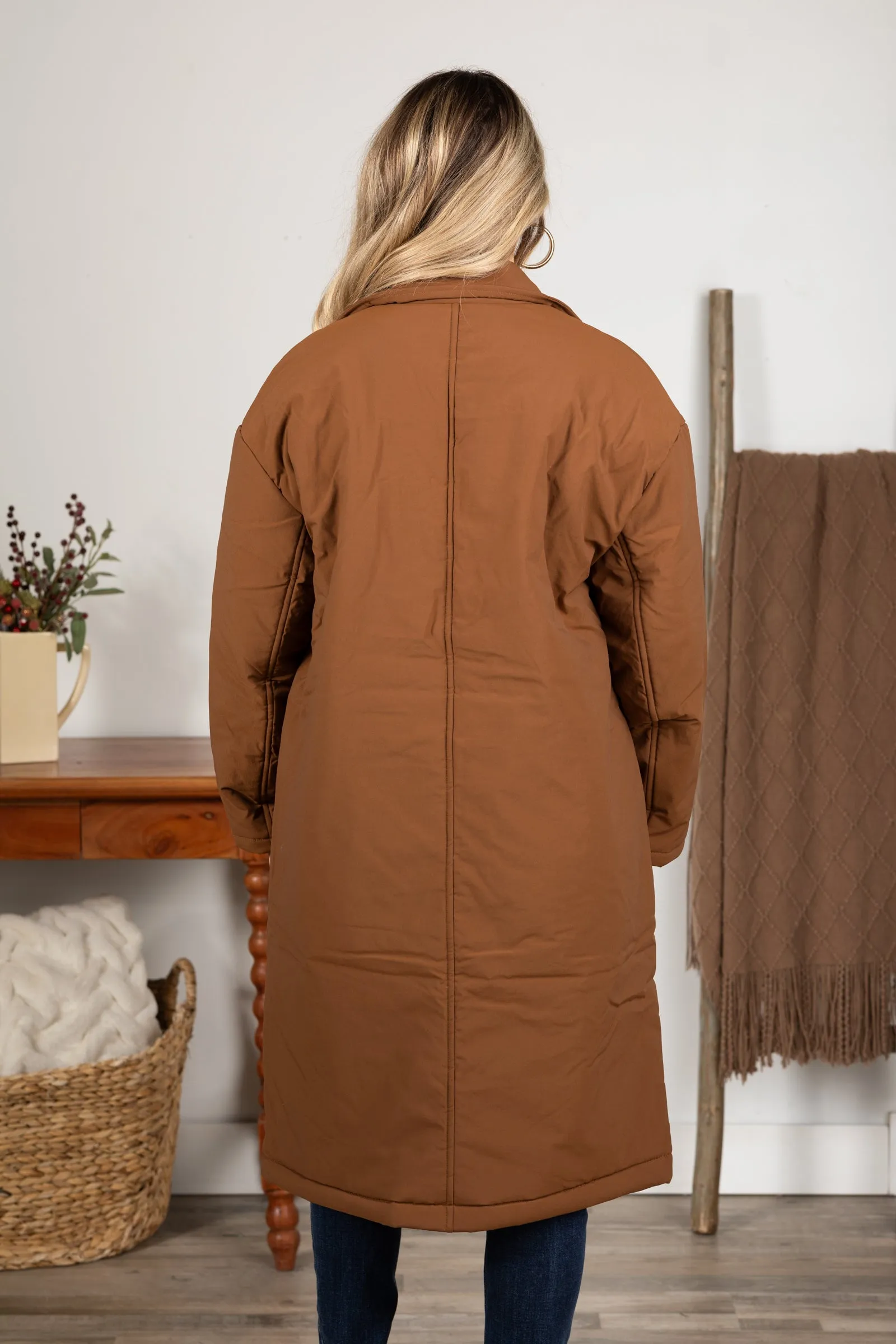 Longline Insulated Button Coat
