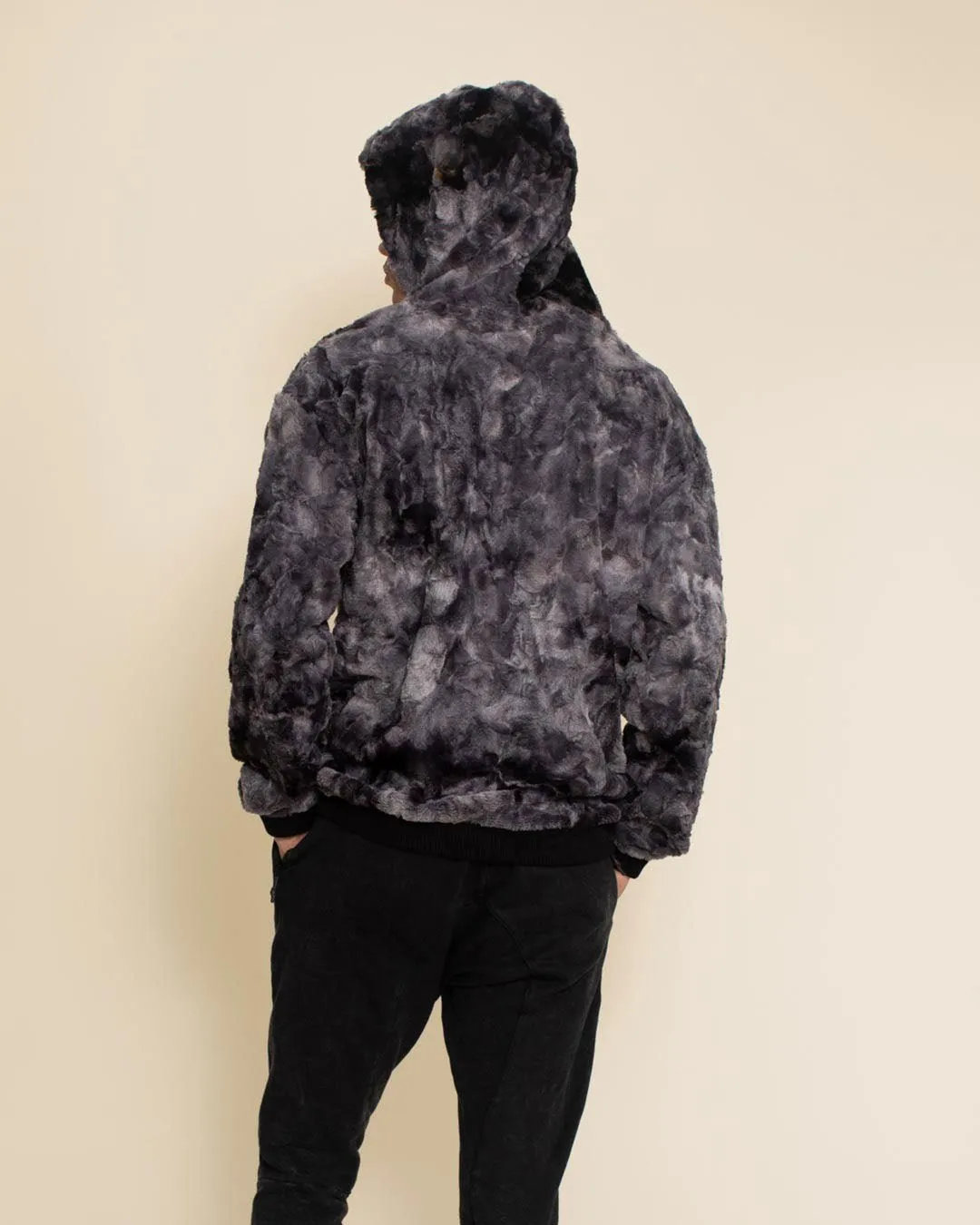 Men's Fur Hoodie | Tie Dye Blue Shark