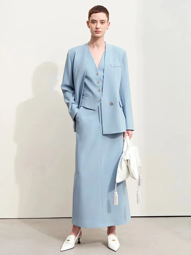 Minimalism V Neck Dress Vests