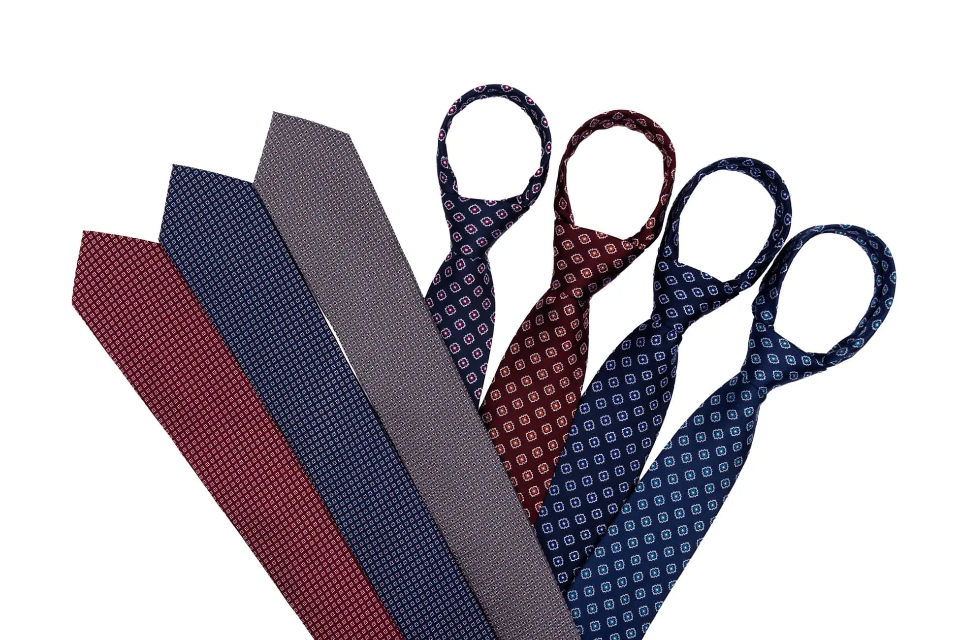 Monterey Foulard Silk Tie, Burgundy / Orange