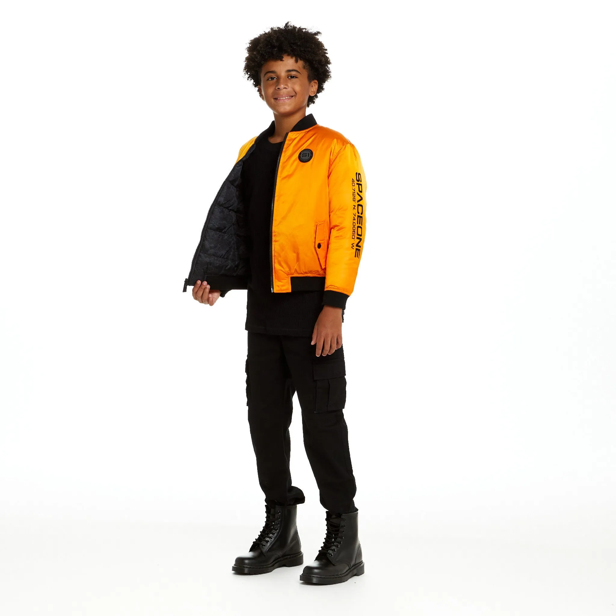 SPACEONE x Andy & Evan® | Reversible Bomber Jacket | Orion Orange