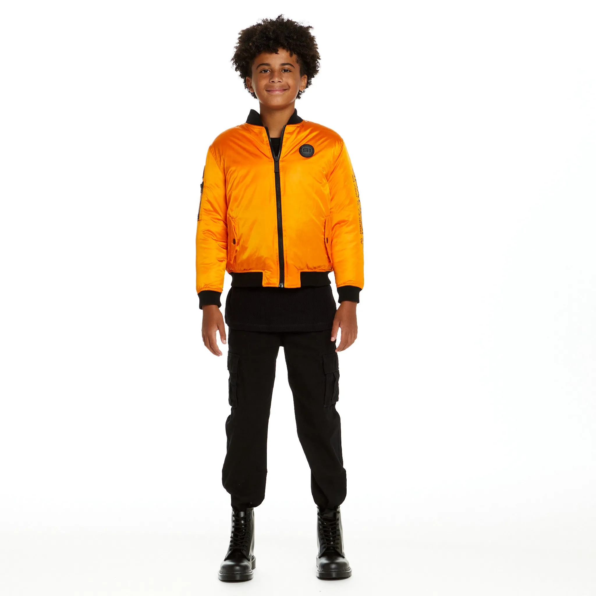 SPACEONE x Andy & Evan® | Reversible Bomber Jacket | Orion Orange