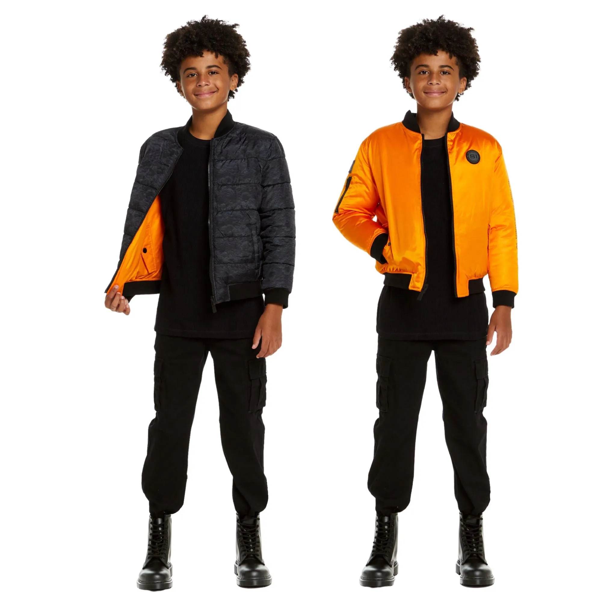 SPACEONE x Andy & Evan® | Reversible Bomber Jacket | Orion Orange