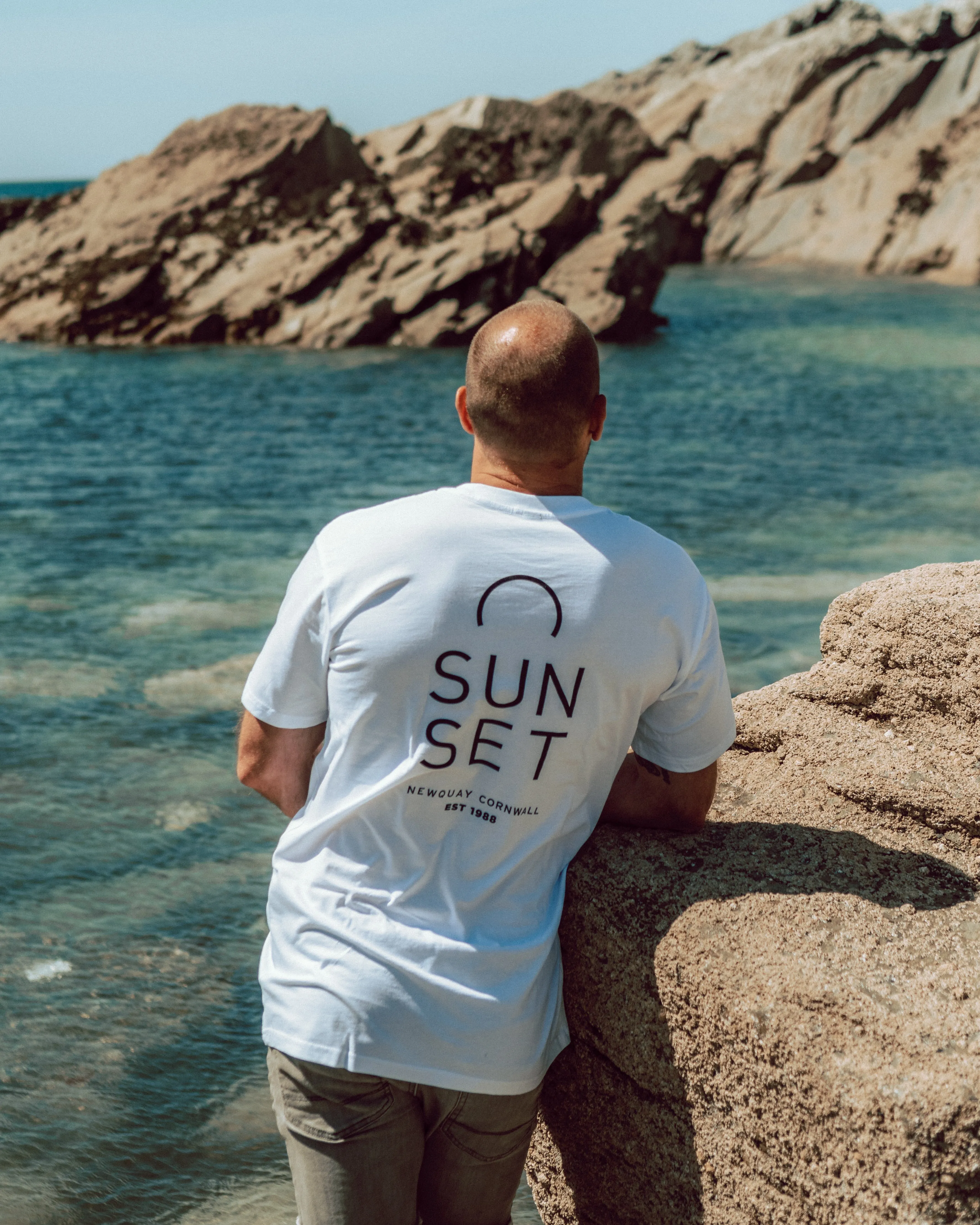 Sunset Surf Organic Tee - White