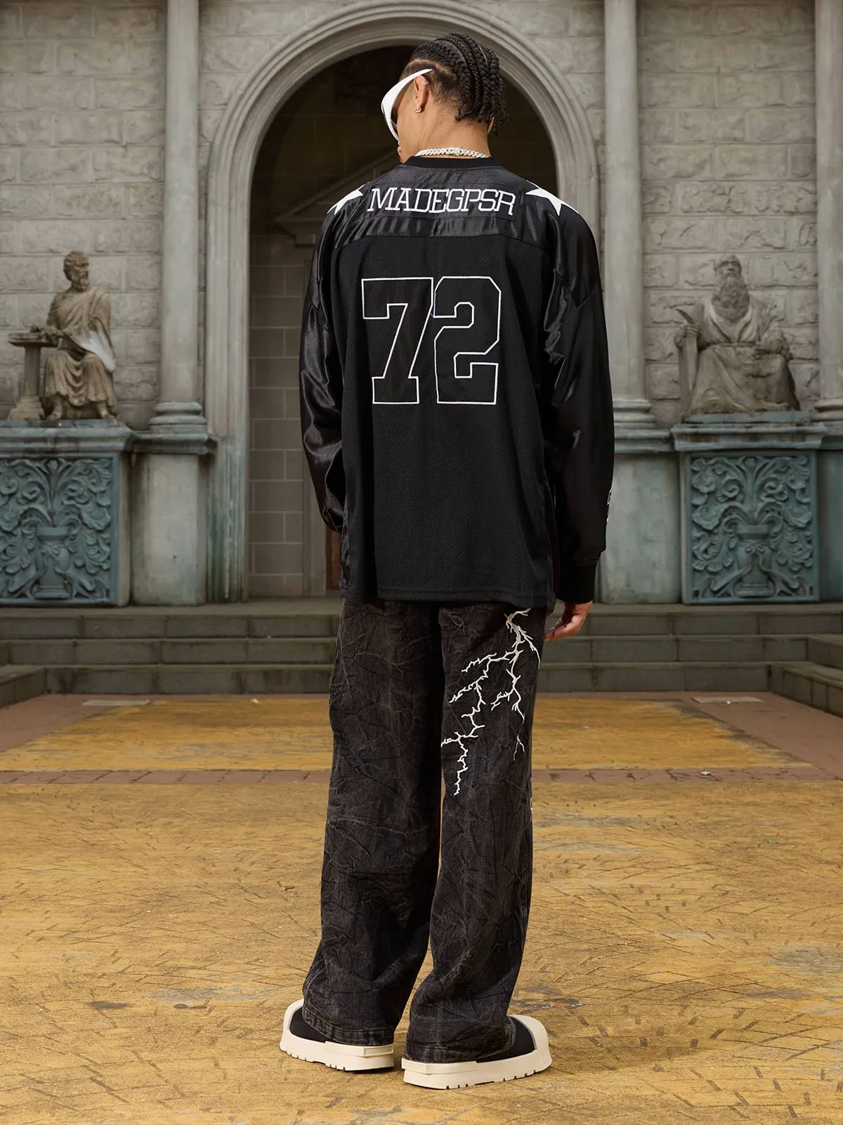 Thesupermade  Mesh Jersey Long Sleeve T-Shirt