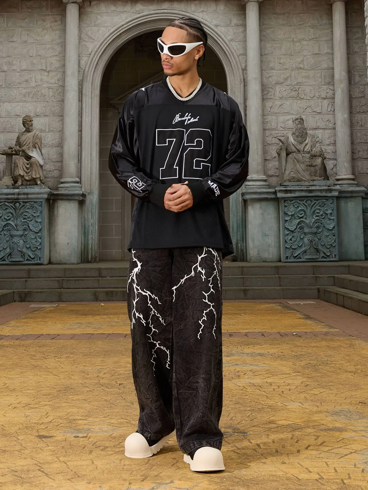 Thesupermade  Mesh Jersey Long Sleeve T-Shirt