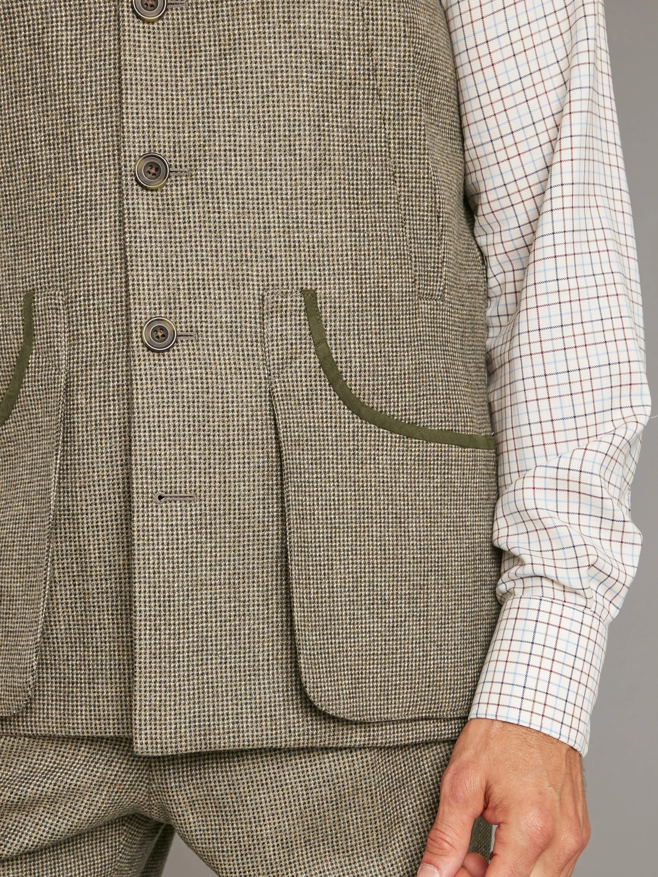 Vest - Sage Nailhead Tweed