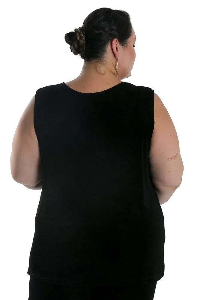 Vikki Vi Classic Black Sleeveless Tunic