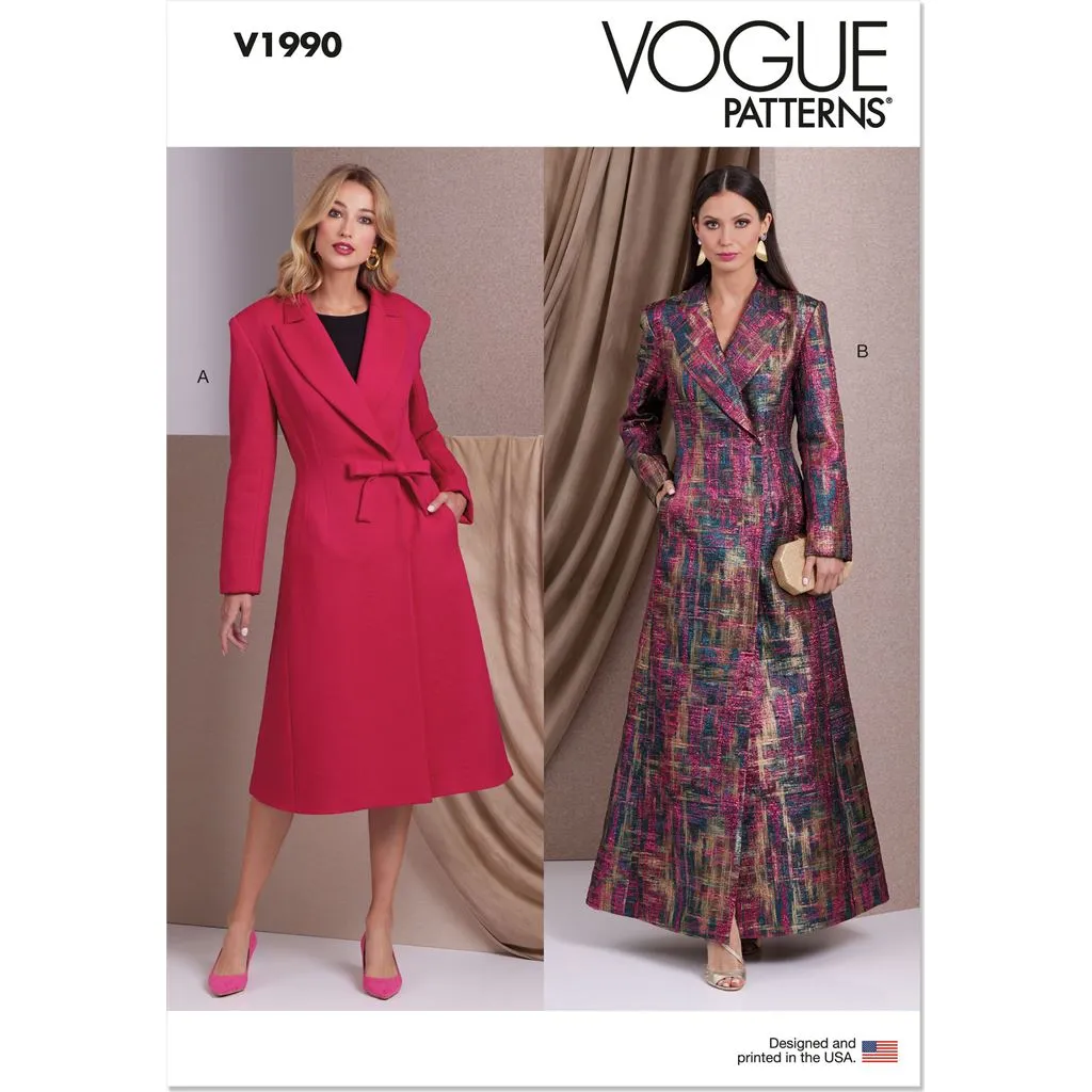 Vogue Pattern V1990 Misses' Coats