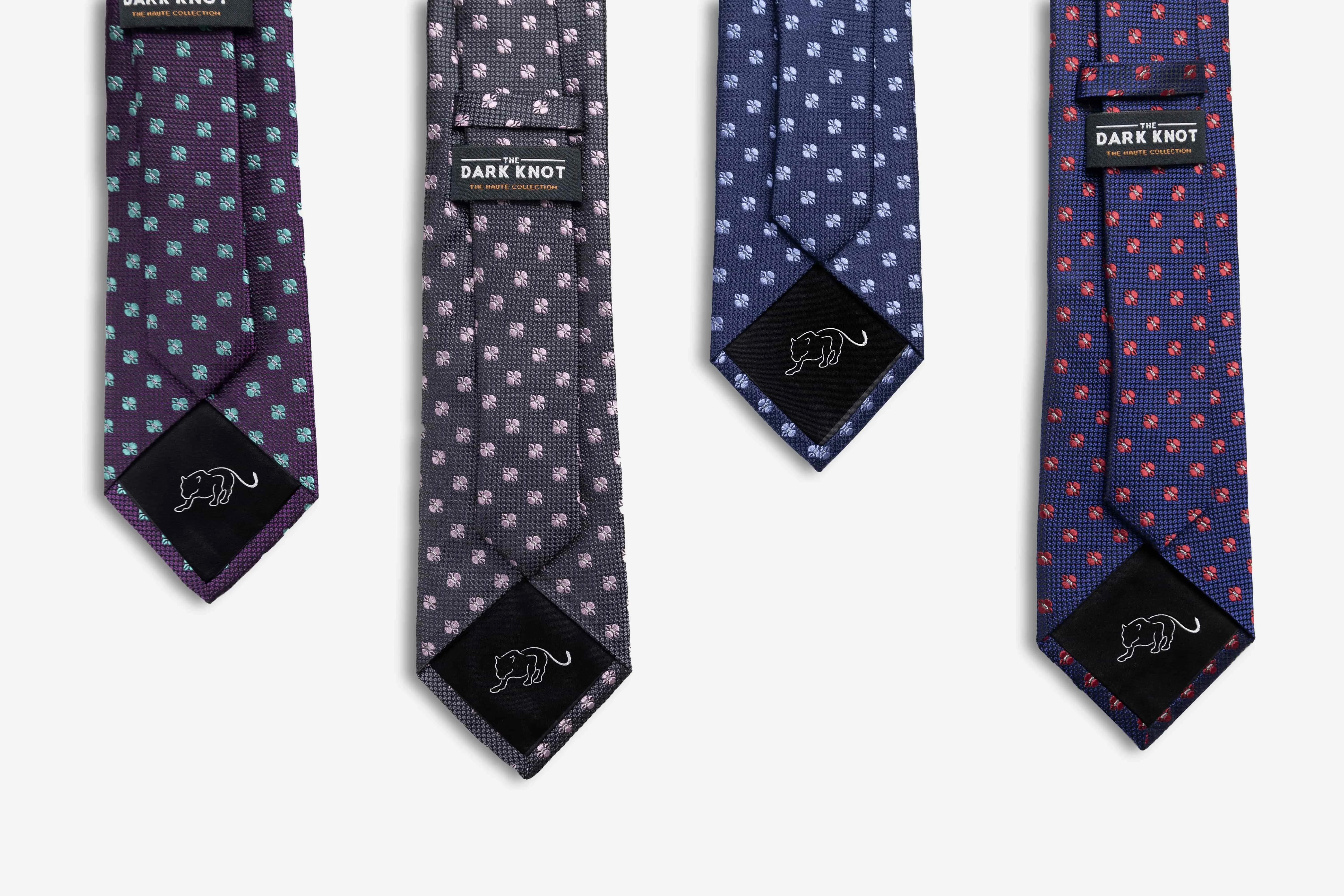 Warwick Foulard Silk Tie, Purple / Turquoise