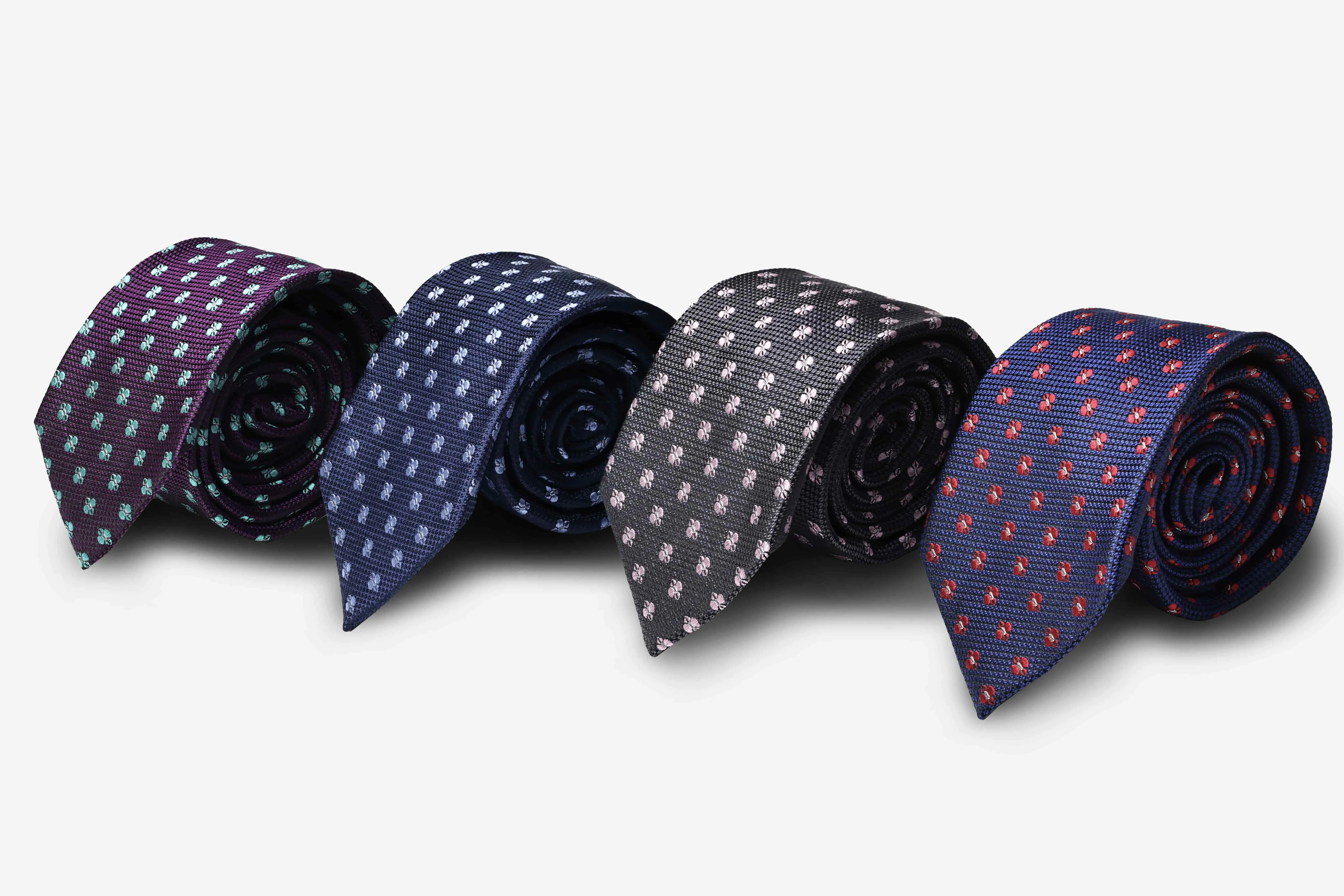 Warwick Foulard Silk Tie, Purple / Turquoise